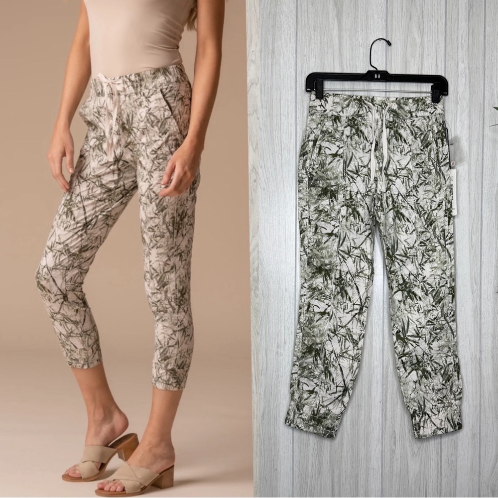 NEW Marrakech Danielle Printed Stretch Poplin Jogger Watercolor Palm size 25 NWT